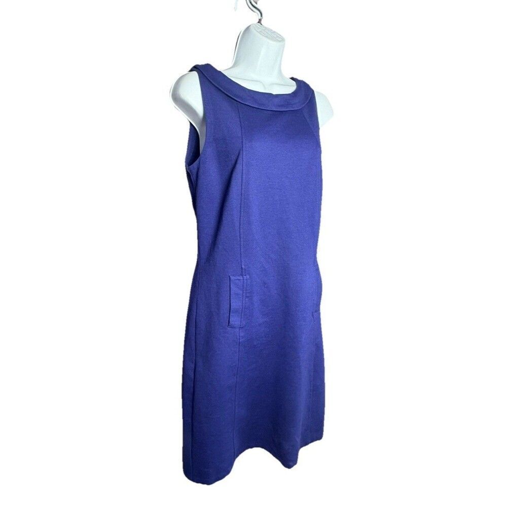 Boden Mini Dress Size 6 Blue Reverse Peter Pan Collar Mod Retro Preppy Work - Picture 4 of 8
